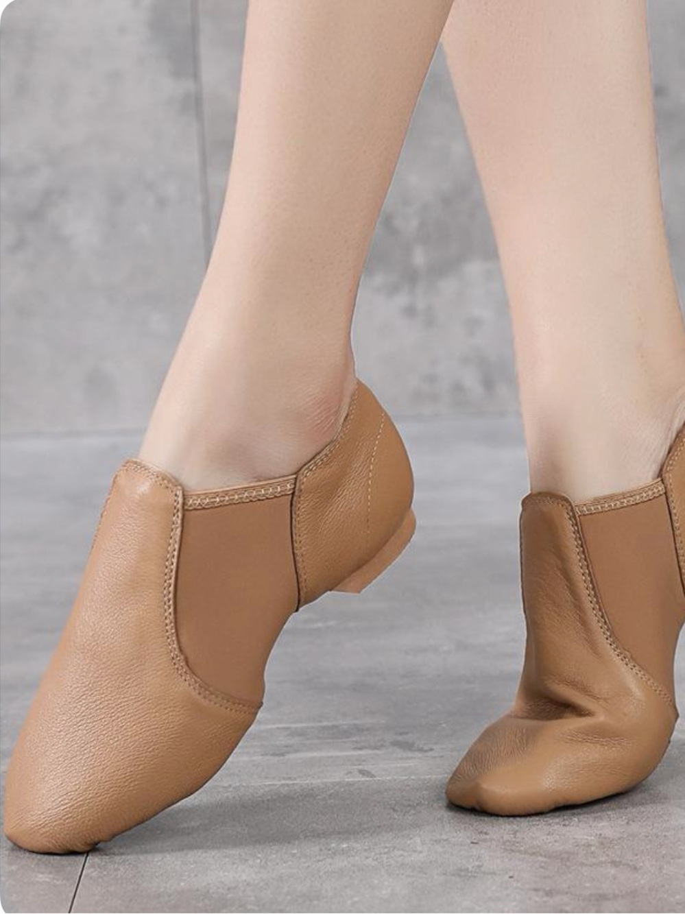 Leather camel jazz shoes